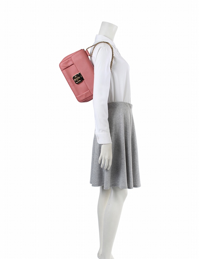 クロエ CHLOE ショルダーバッグ エルシー チェーン ピンク レザー 保存 