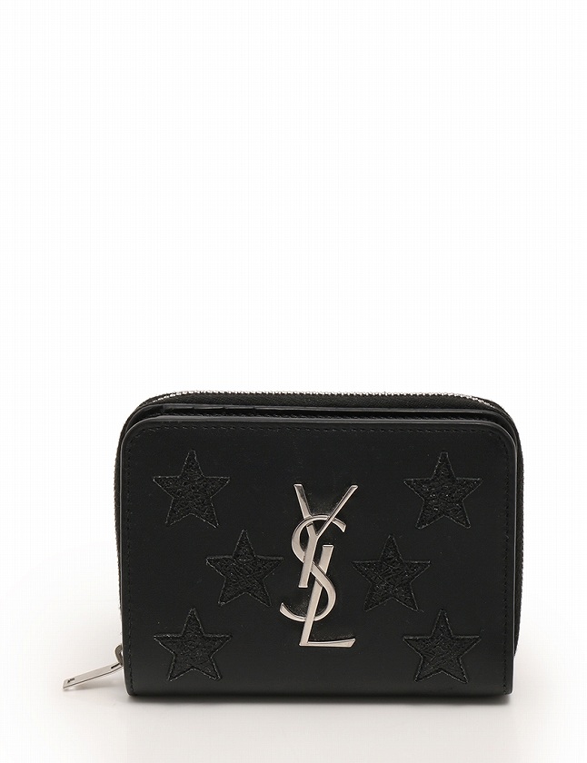 サンローラン パリ SAINT LAURENT PARIS 財布 二つ折り 黒 ブラック 