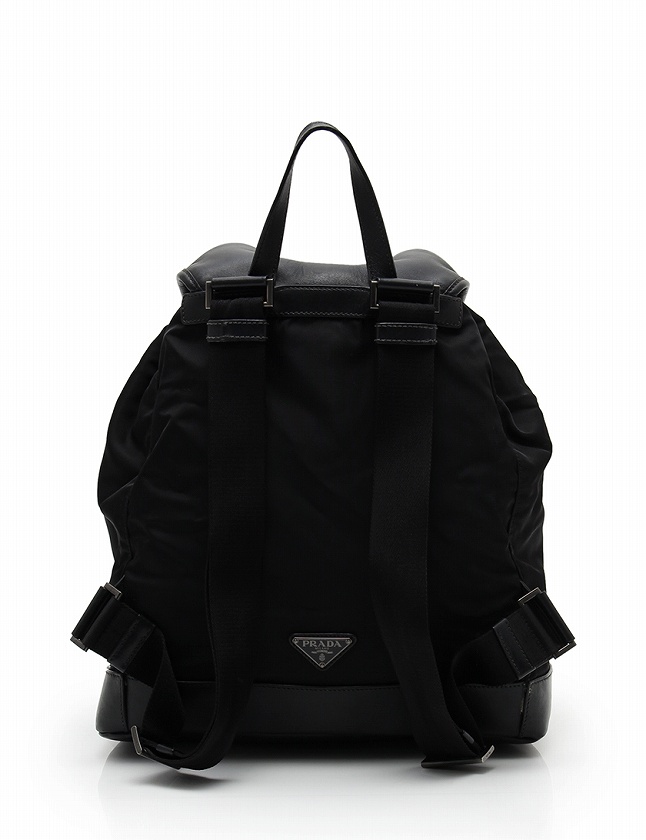 プラダ PRADA バックパック リュック 黒 ブラック レザー ナイロン 