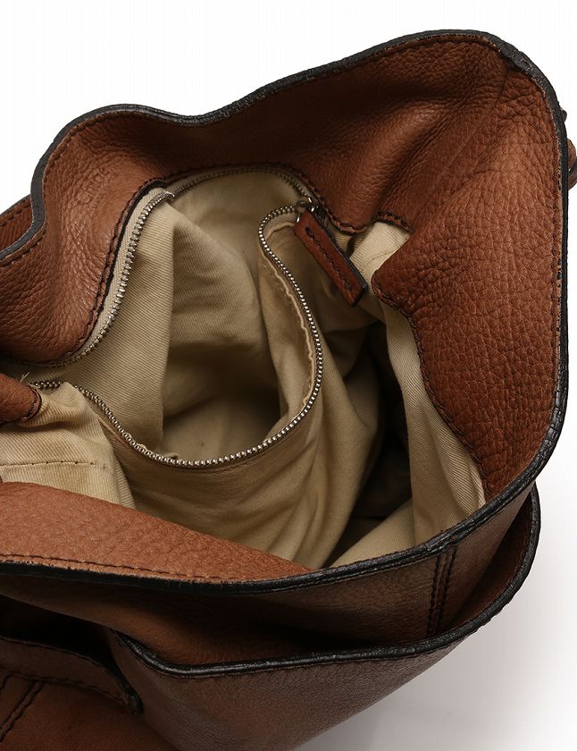 CHLOE ブラウンレザー ショルダーバッグ 鍵付き