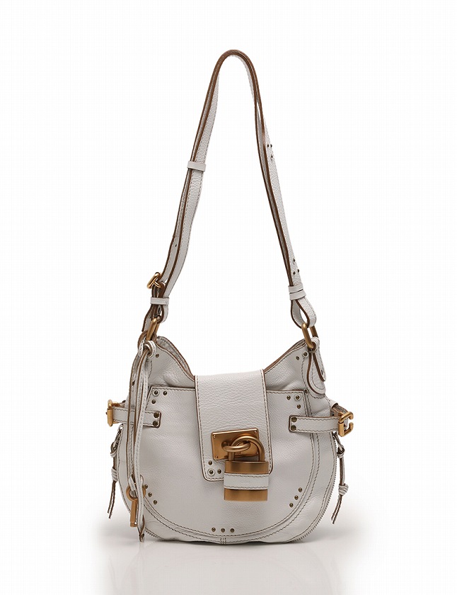 クロエ CHLOE ショルダーバッグ パディントン 白 ホワイト レザー 保存 