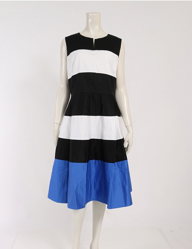 ケイトスペード Kate Spade ワンピース ノースリーブ 白 青 黒 Xl ミモレ丈 ボーダー 14 コットン 綿 レディース 114 ベクトルパーク