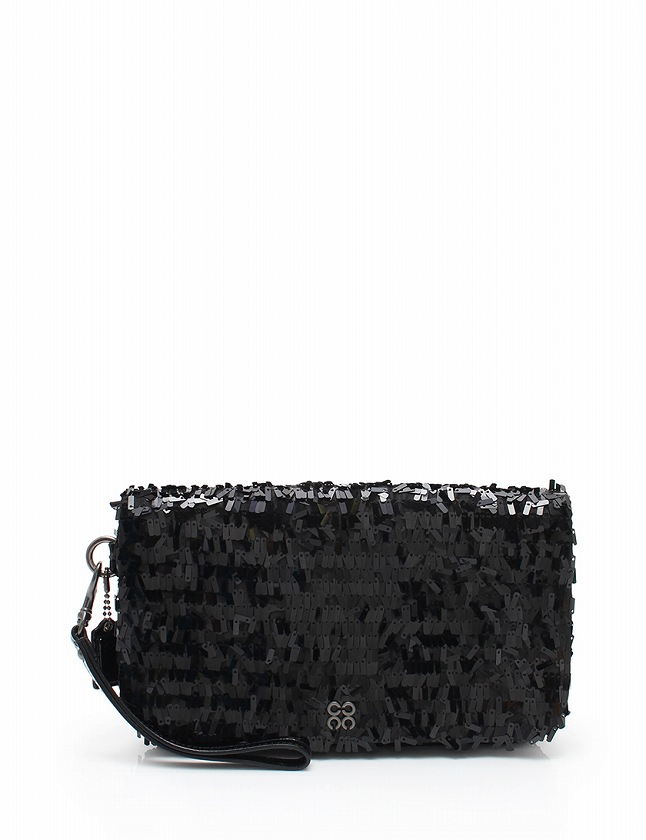コーチ COACH クラッチバッグ パーティバッグ オプアート 黒 ブラック 