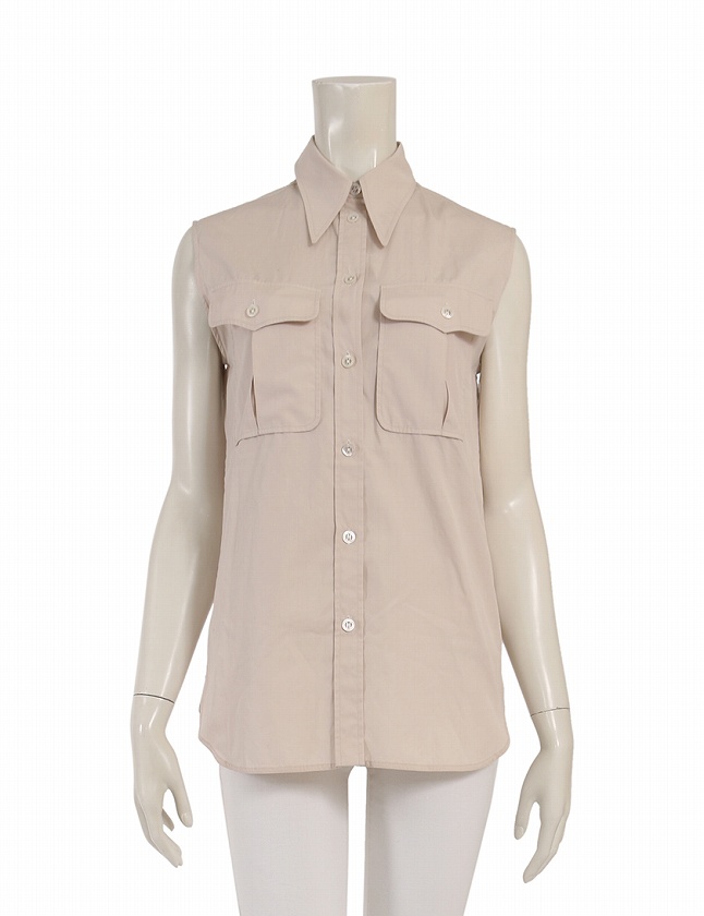 HERMÈS ベージュ ノースリーブシャツ