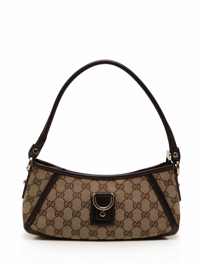 グッチ GUCCI ショルダーバッグ ベージュ ダークブラウン GGキャンバス 