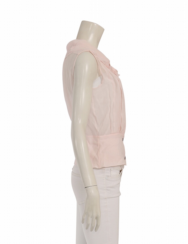 シャネル CHANEL シャツ ブラウス ピンク 09C M トップス ノースリーブ 