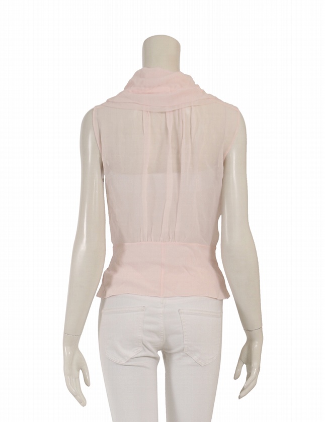 シャネル CHANEL シャツ ブラウス ピンク 09C M トップス ノースリーブ 