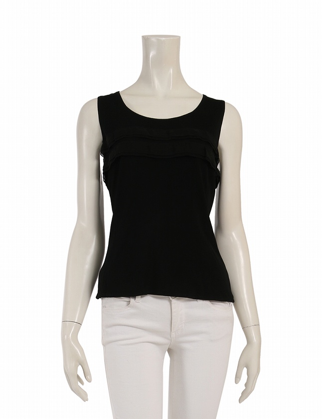 シャネル CHANEL タンクトップ カットソー ココマーク 02P 黒 ブラック  