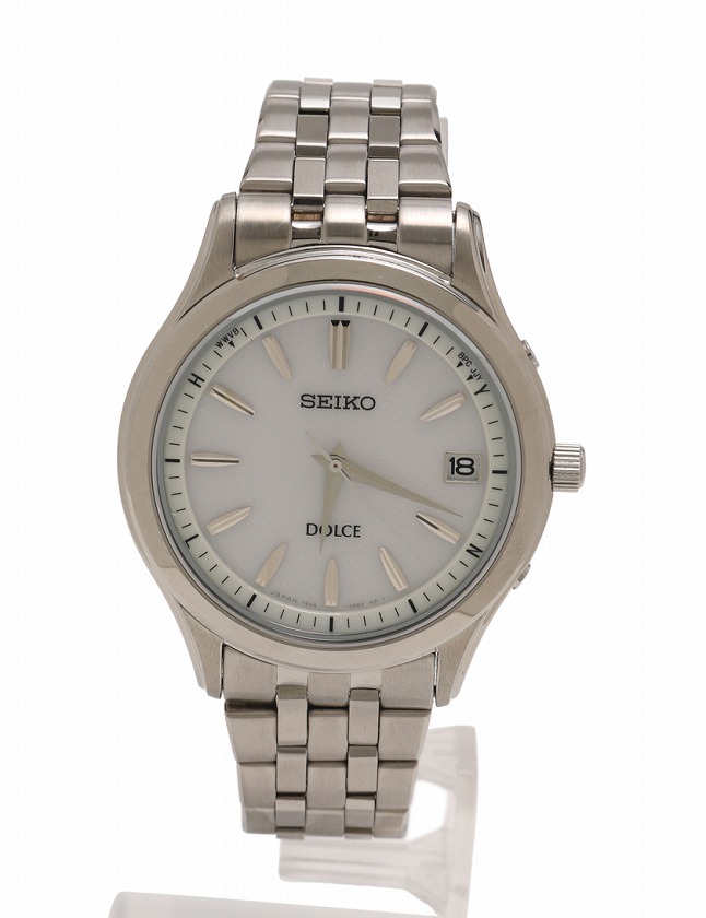 セイコー Seiko 腕時計 ドルチェ シルバー 白文字盤 ソーラー電波 Ss Sadz123 箱 取扱説明書 コマ付き メンズ 114 ベクトルパーク