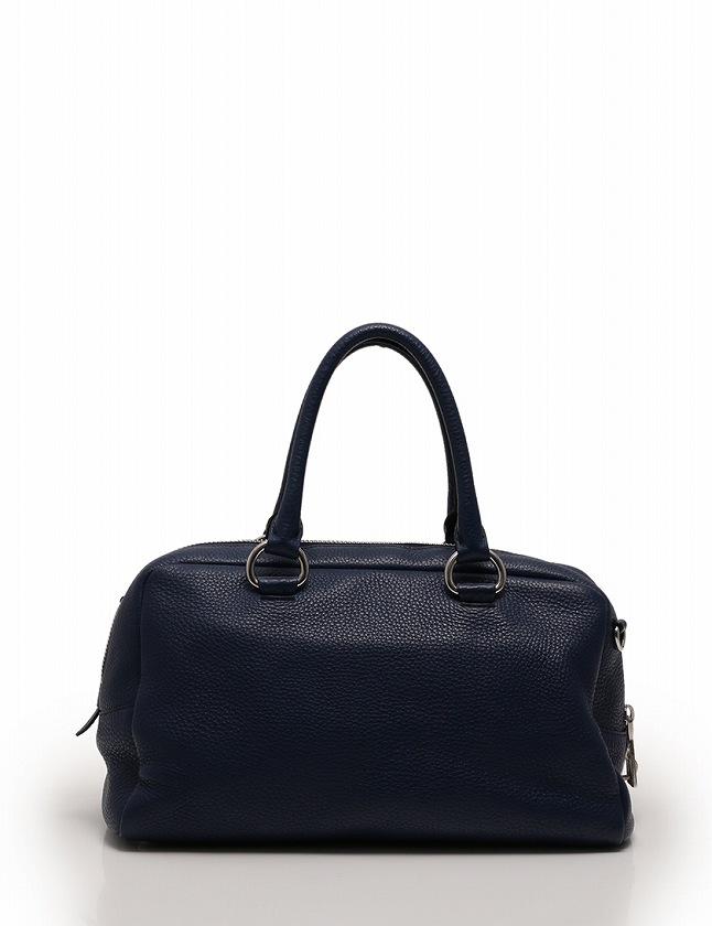 PRADA プラダハンドバッグ ネイビーレザー 保存袋付き