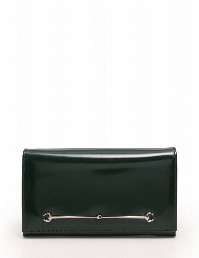 グッチ GUCCI 長財布 二つ折り ホースビット 緑 グリーン 小物 レザー  