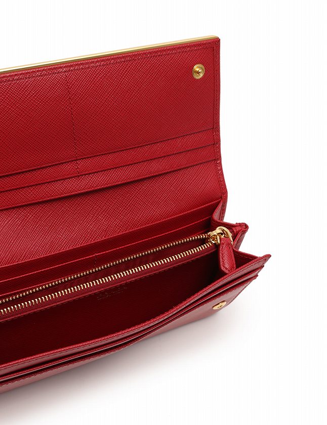 プラダ PRADA 長財布 二つ折り 赤 レッド 小物 レザー 1MH132