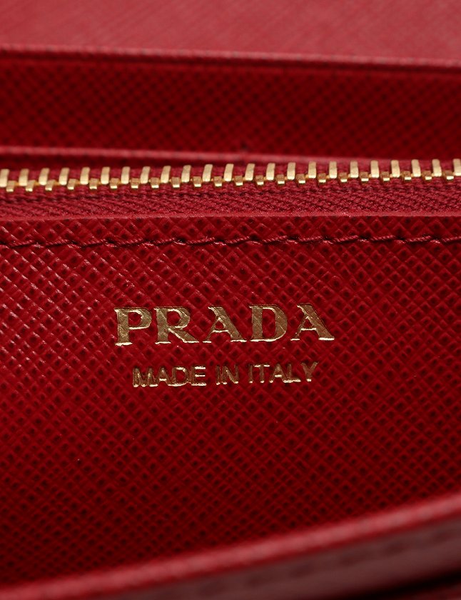 PRADA レザーケース レッド Prada レザー 財布 S | レッド | FARFETCH JP