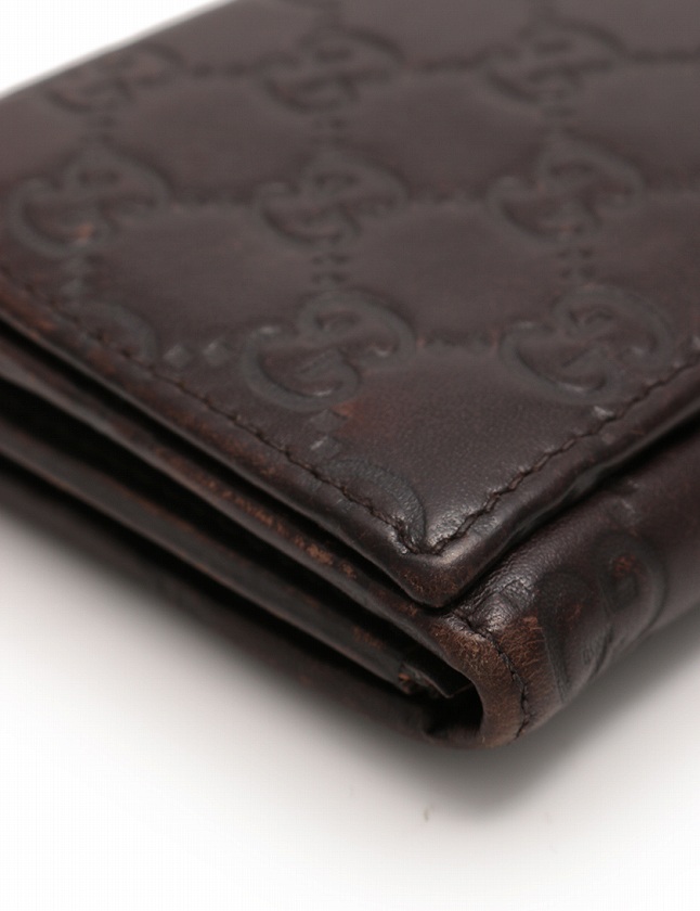 GUCCI グッチ　長財布　折り財布　グッチシマ　レザー　ブラウン　茶色 GUCCI グッチ 長財布 二つ折り 小銭入れ ウォレット グッチシマ