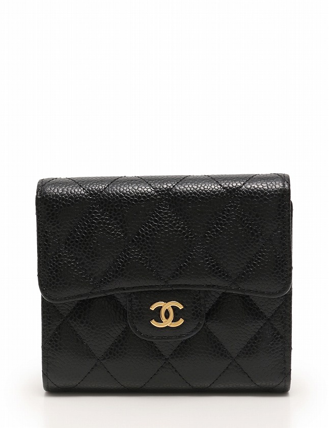 シャネル CHANEL 財布 三つ折り マトラッセ コンパクトウォレット ココ 