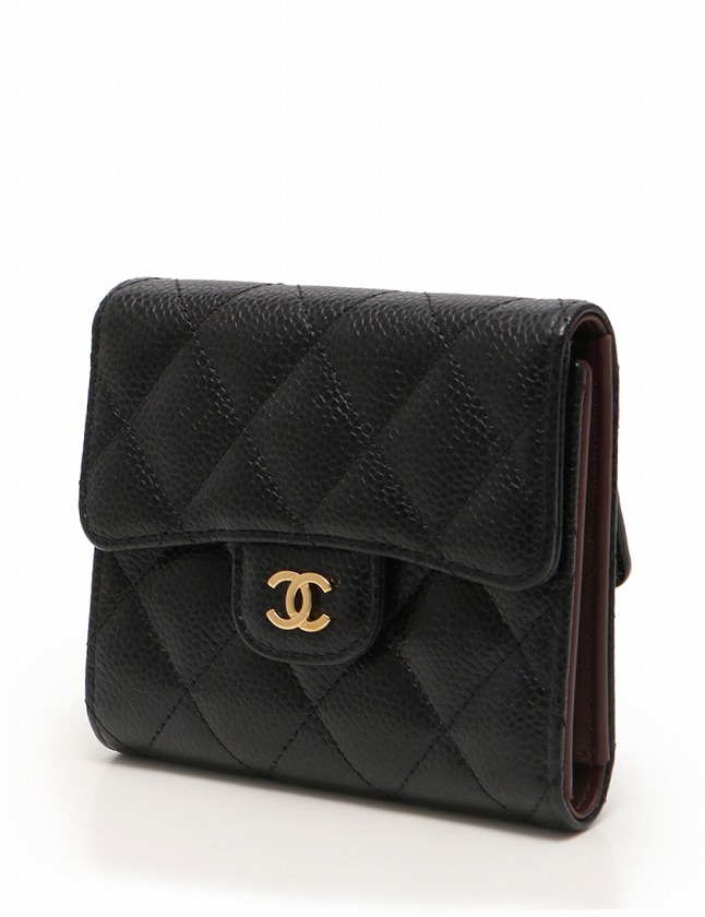 シャネル CHANEL 財布 三つ折り マトラッセ コンパクトウォレット ココ 