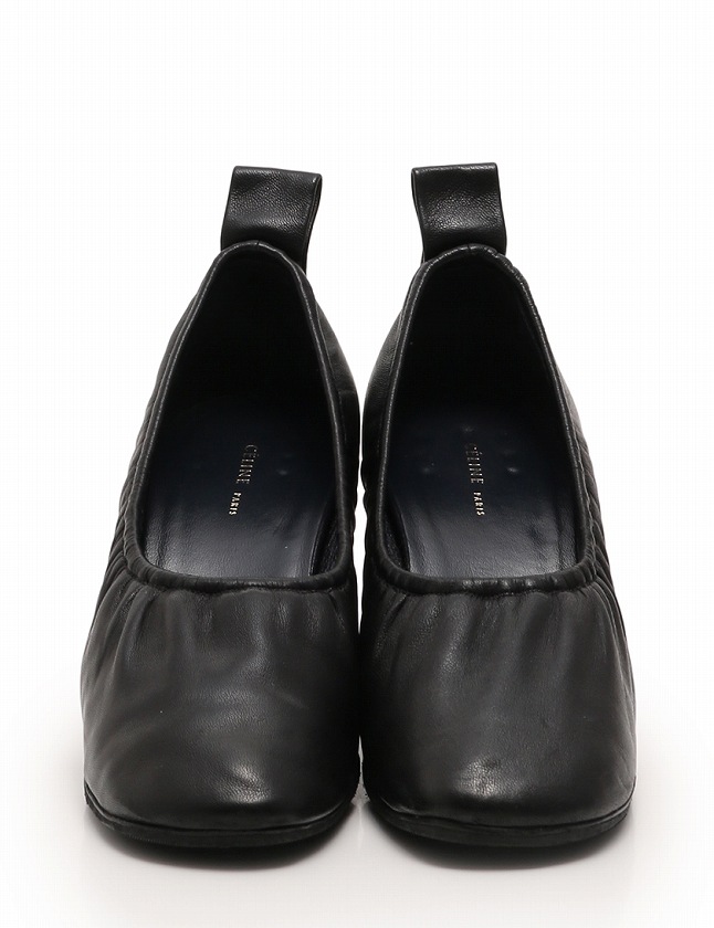 【セリーヌ】ソフトバレリーナ パンプス チャンキーヒール ラムスキン 37 CELINE セリーヌ （CELINE） ソフトバレリーナ パンプス ラムスキン