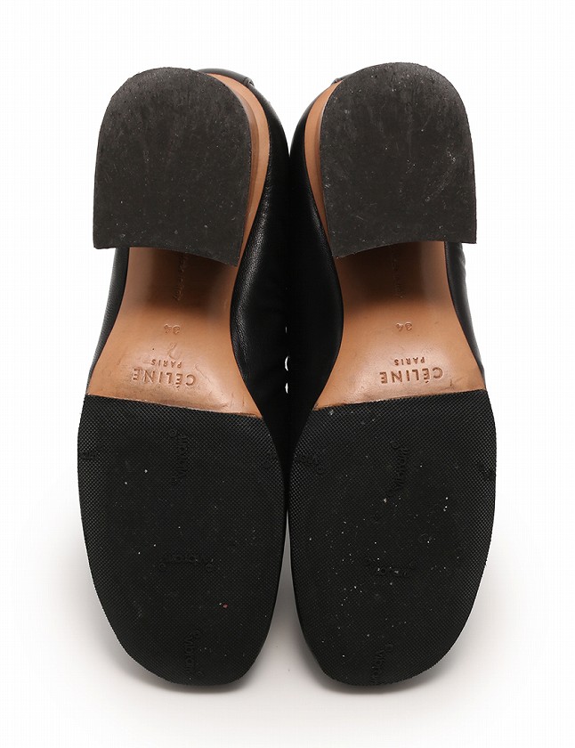 セリーヌ CELINE パンプス チャンキーヒール ソフトバレリーナ 黒
