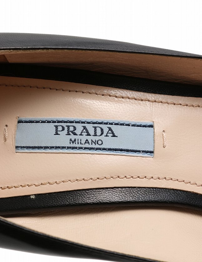 PRADA ブラック ヒール 箱付き プラダ PRADA パンプス ヒール 黒 ブラック 24.5cm シューズ