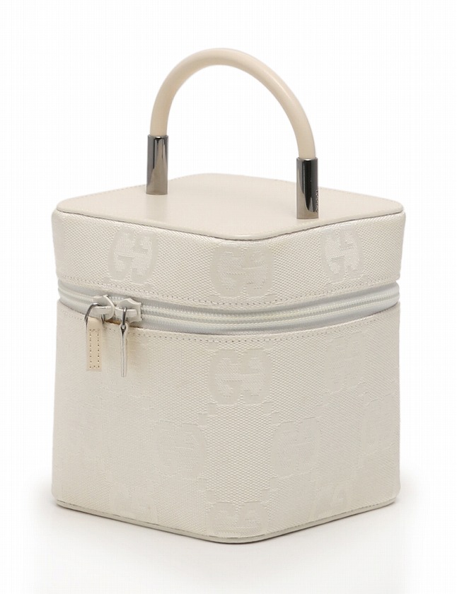 グッチ GUCCI バニティバッグ ハンドバッグ 白 アイボリー GG 