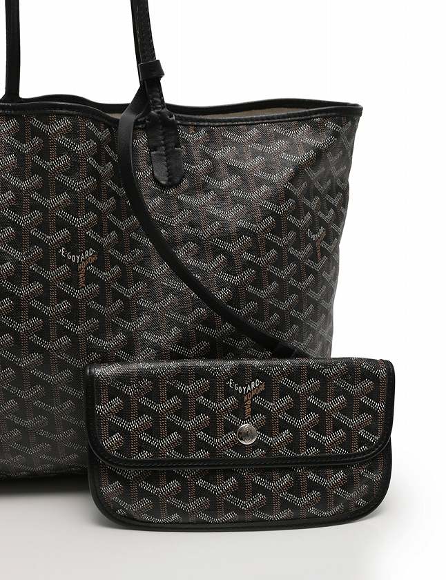 ゴヤール GOYARD トートバッグ サンルイ PM 黒 ブラック 総柄 PVC