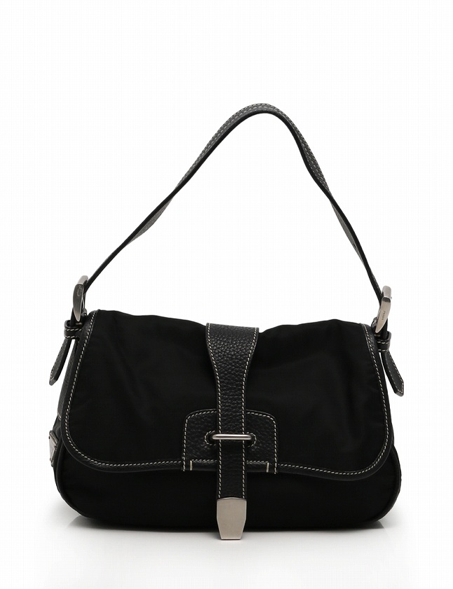 プラダ PRADA ショルダーバッグ 黒 ブラック ナイロン レザー BN0663 