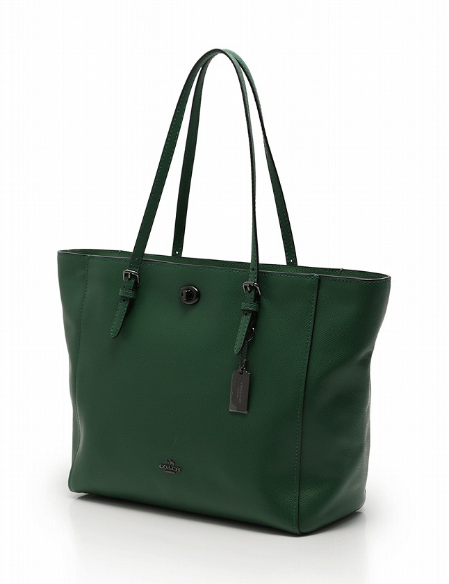 コーチ COACH トートバッグ ターンロック 緑 グリーン レザー