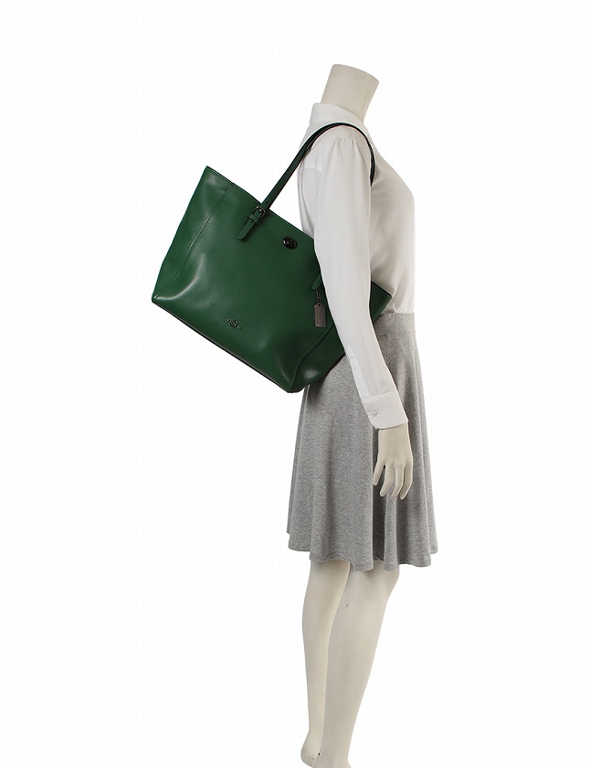 【美品】COACH ダークグリーン レザー トートバッグ コーチ COACH バック （グリーン） - ファッション通販 MAGASEEK