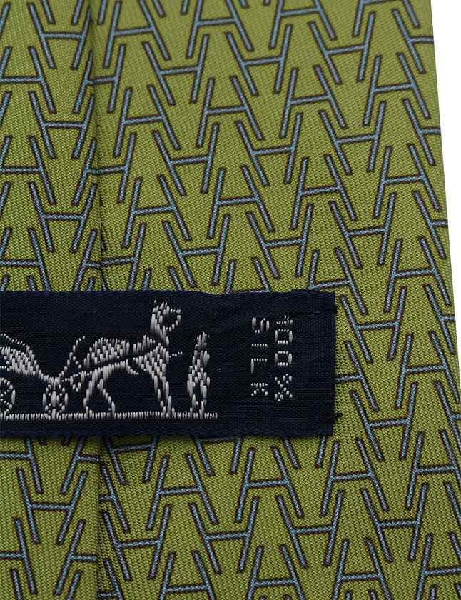 エルメス HERMES ネクタイ レギュラータイ 黄緑 ライトグリーン