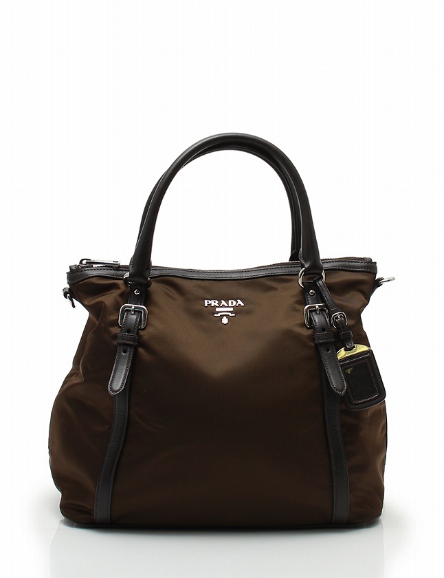 プラダ PRADA ハンドバッグ トートバッグ 茶色 ブラウン ナイロン