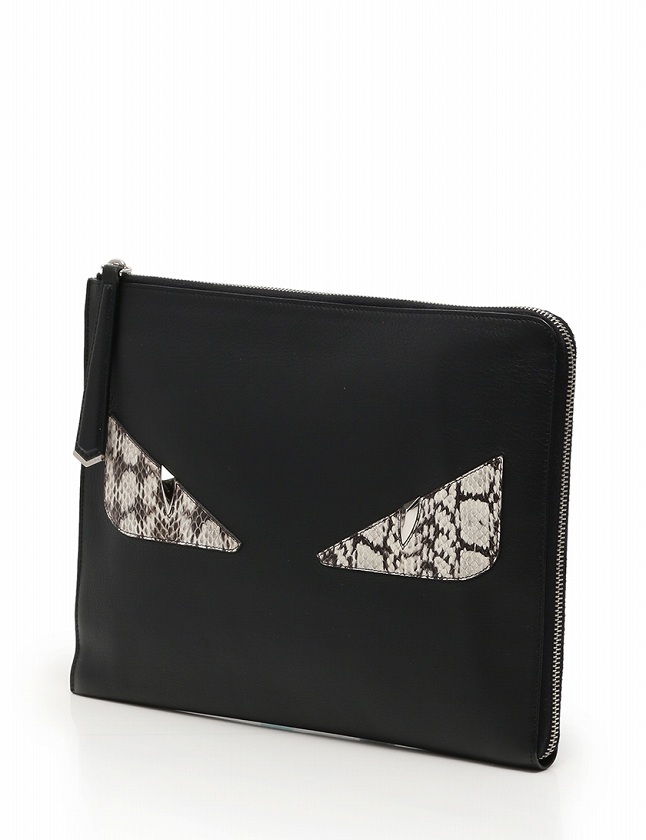 フェンディ FENDI クラッチバッグ バッグバグズ モンスター 黒  