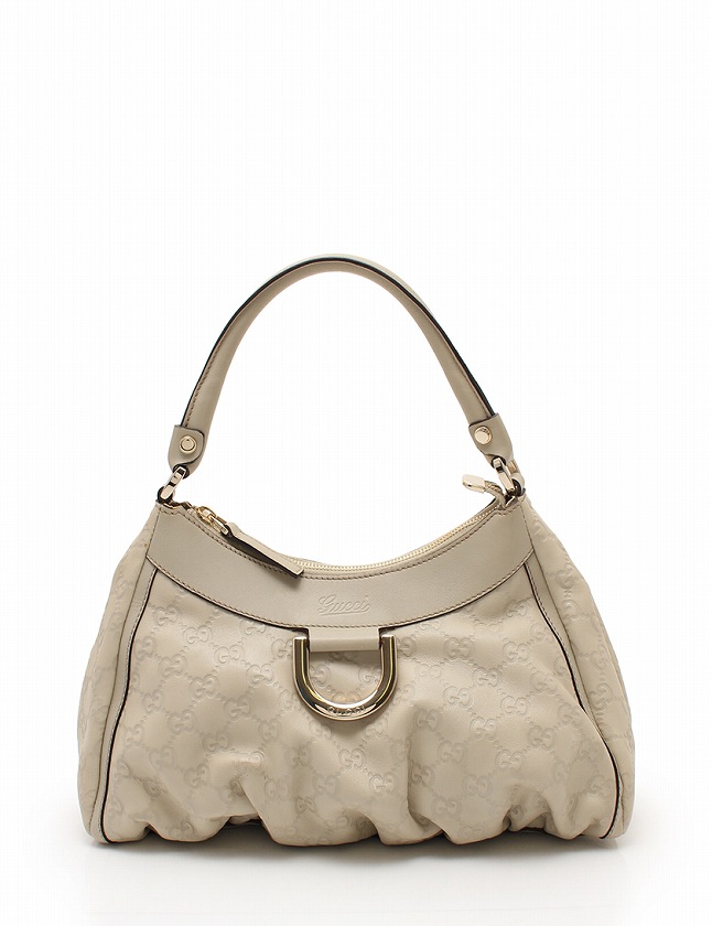 グッチ GUCCI ショルダーバッグ グッチシマ アイボリー 白 レザー 