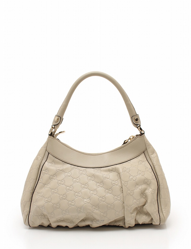 グッチ GUCCI ショルダーバッグ グッチシマ アイボリー 白 レザー 