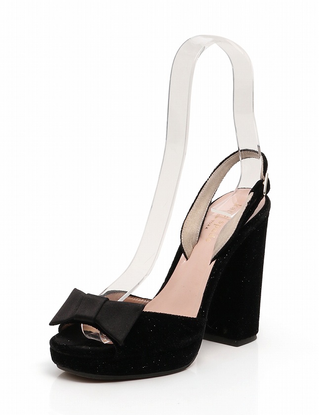 ケイトスペード KATE SPADE サンダル ヒール 黒 ブラック 22.5cm 
