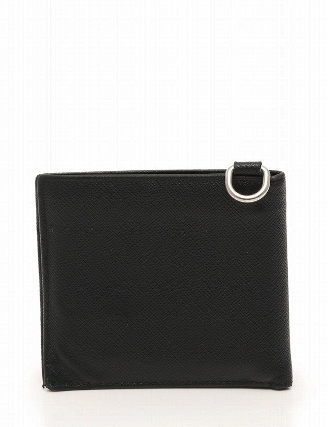 プラダ PRADA 財布 札入れ 二つ折り 黒 ブラック 水色 小物 プラダ PRADA 財布 札入れ 二つ折り 黒 ブラック 水色 小物