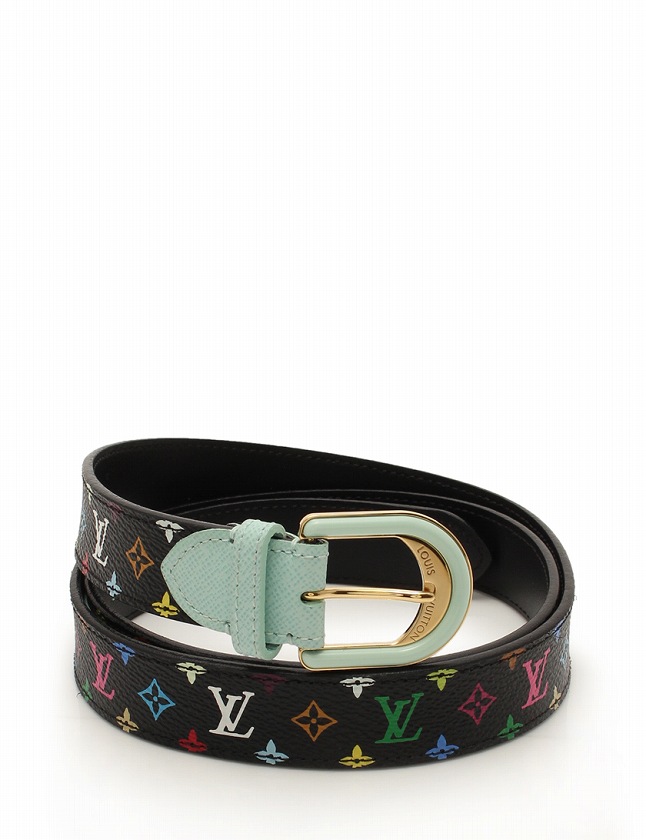 ルイヴィトン LOUIS VUITTON ベルト 革ベルト モノグラム マルチカラー 