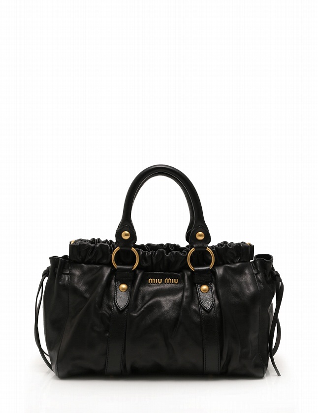 ミュウミュウ miumiu ハンドバッグ ショルダーバッグ 黒 ブラック 