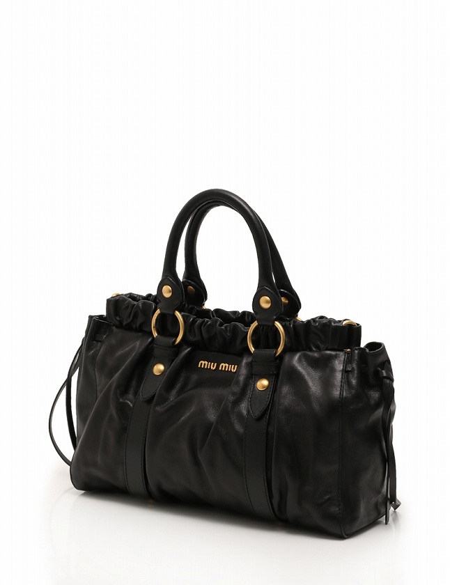 ミュウミュウ miumiu ハンドバッグ ショルダーバッグ 黒 ブラック 