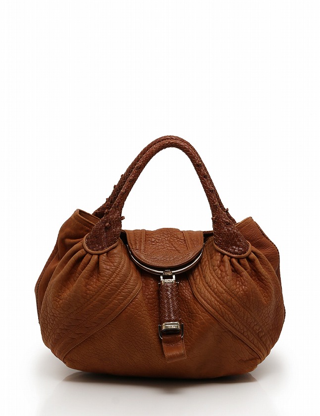 フェンディ FENDI ハンドバッグ スパイバッグ 茶色 ブラウン レザー 