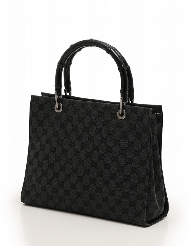 グッチ GUCCI ハンドバッグ トートバッグ バンブー 黒 ブラック GG 