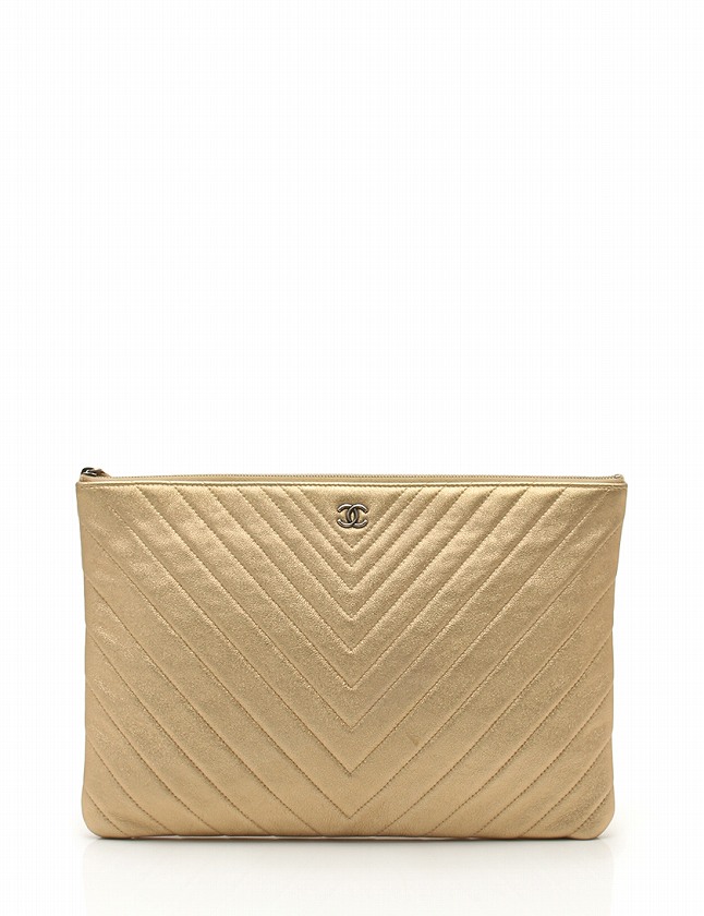 シャネル CHANEL クラッチバッグ シェブロン Vステッチ ココマーク 