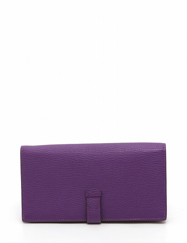 エルメス HERMES 長財布 ベアン スフレ 二つ折り パルム 紫 パープル 