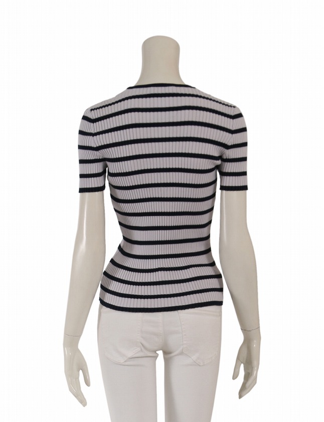 シャネル CHANEL ニット セーター ココマーク グレー ネイビー 98P L