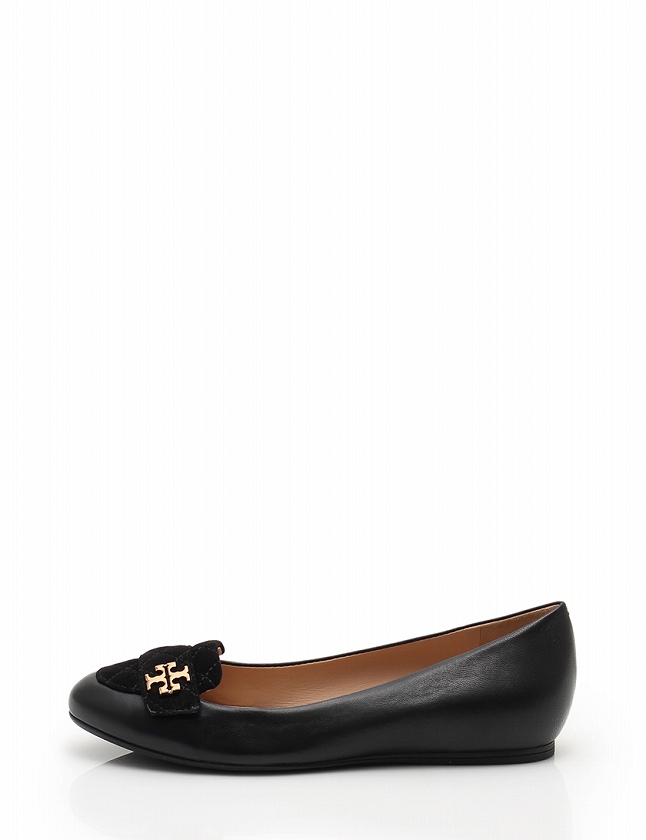 トリーバーチ TORY BURCH フラットシューズ パンプス 黒 ブラック 24cm 