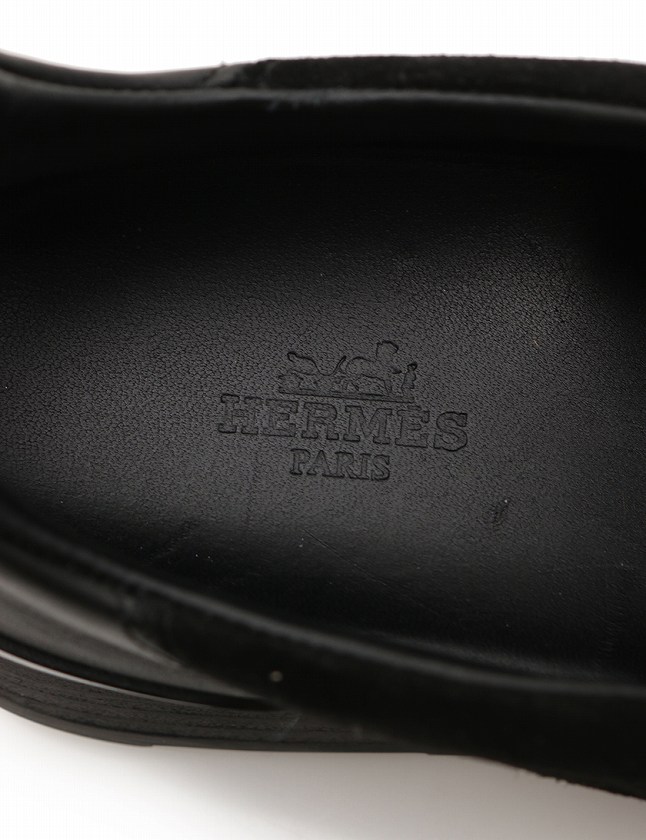 エルメス HERMES スニーカー ローカット マイルス 黒 ブラック