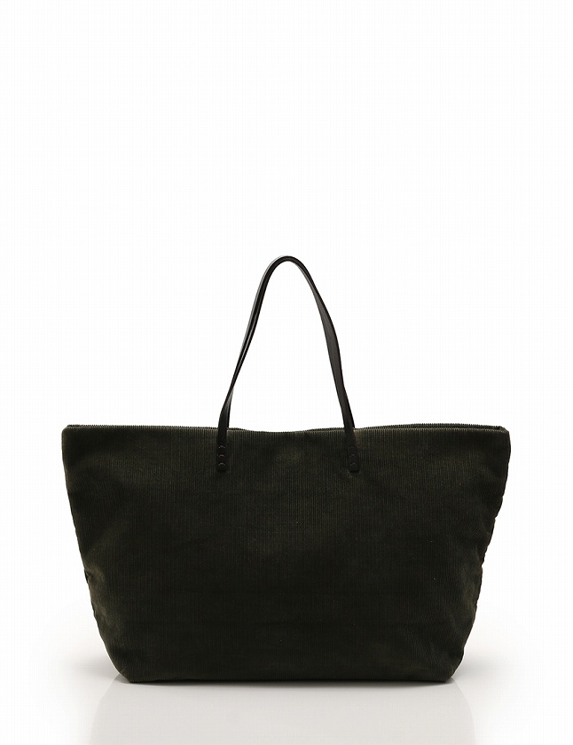 フェンディ FENDI トートバッグ コーデュロイ カーキ 緑 ダーク 