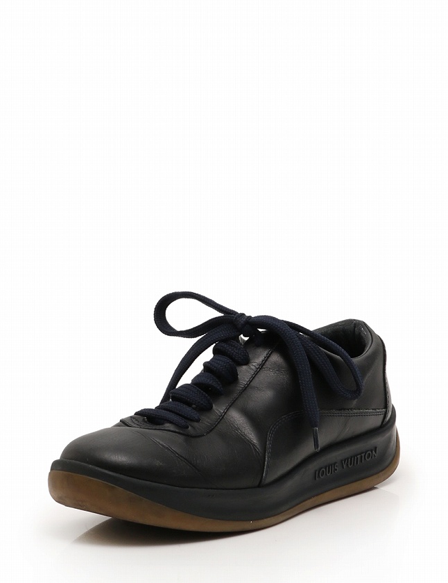 ルイヴィトン LOUIS VUITTON スニーカー ローカット ネイビー 紺 茶色  