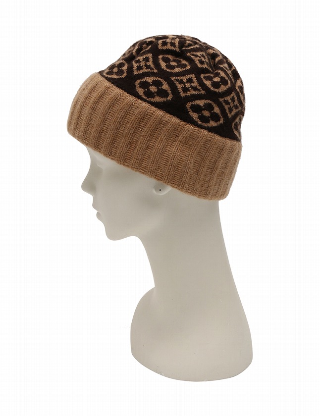 ルイヴィトン LOUIS VUITTON ニット帽 ボネスキー モノグラム柄  