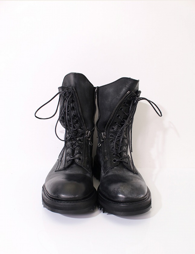 ユリウス Julius ミリタリーブーツ スラッシング レースアップ 黒 ブラック 27cm シューズ 38 レザー 457fwm7 箱付き メンズ 114 ベクトルパーク