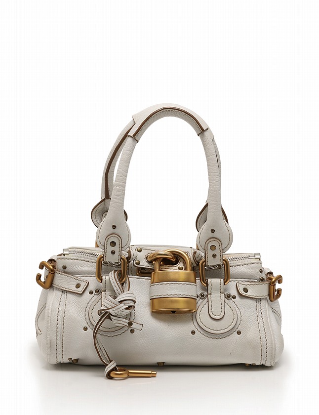 クロエ CHLOE ハンドバッグ ミニパディントン 白 ホワイト ゴールド  